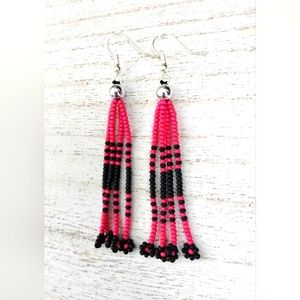 Fringe earrings, handmade